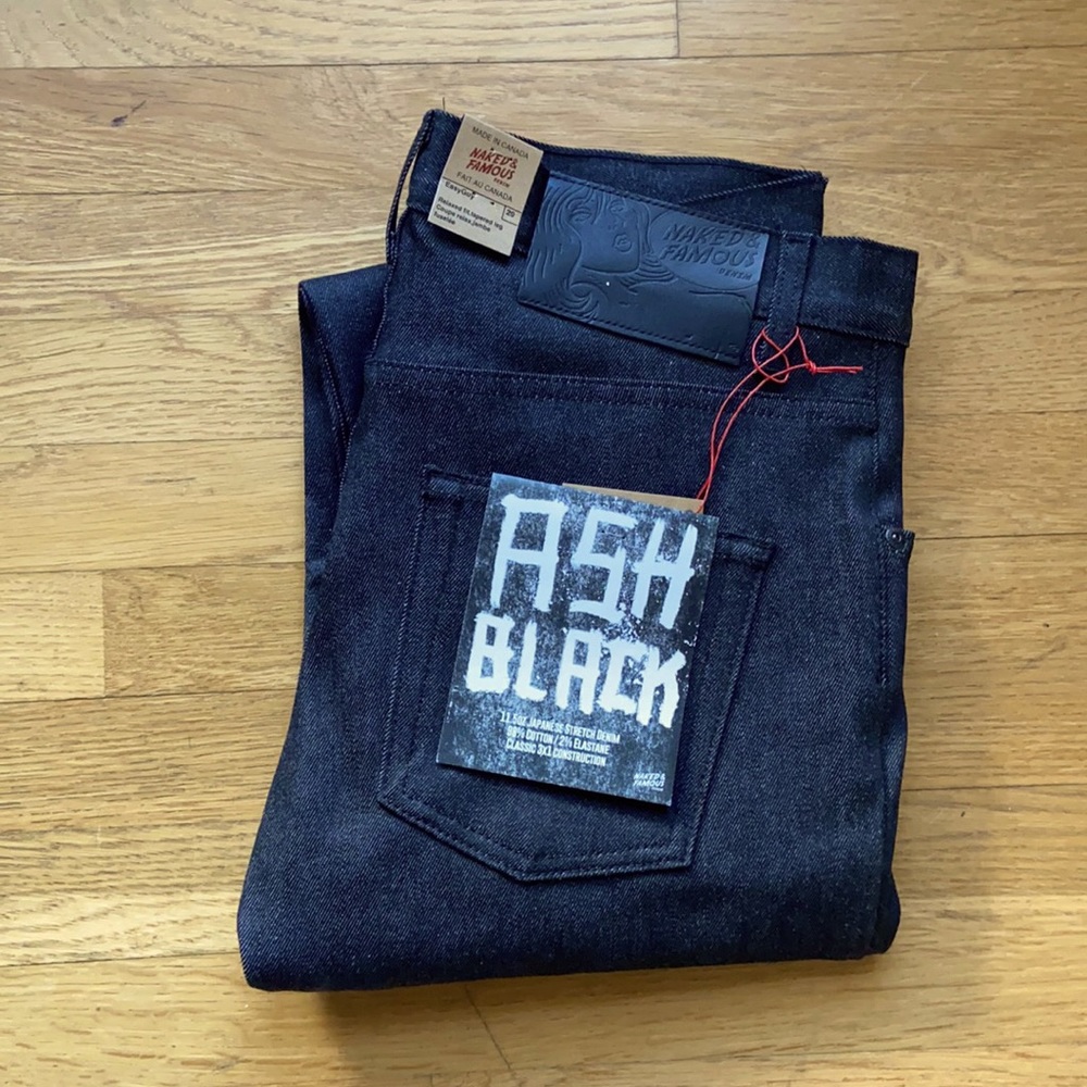 NAKED & FAMOUS DENIM - Ash Black, Easy Guy Fit - NWT  - size 29